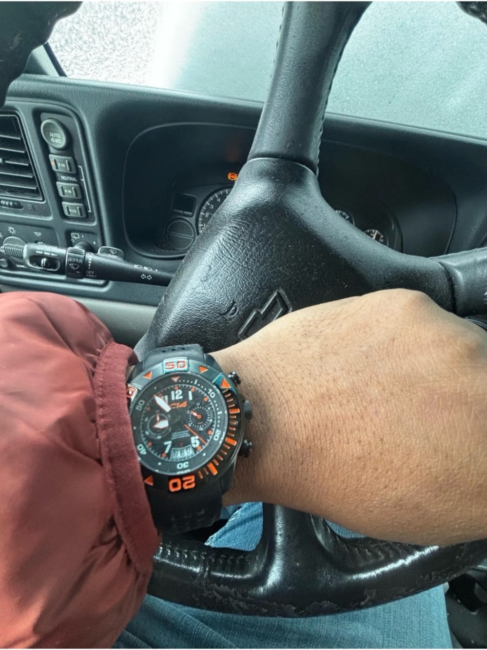 Carbon 14 Men's Black and Orange Chronograph Watch